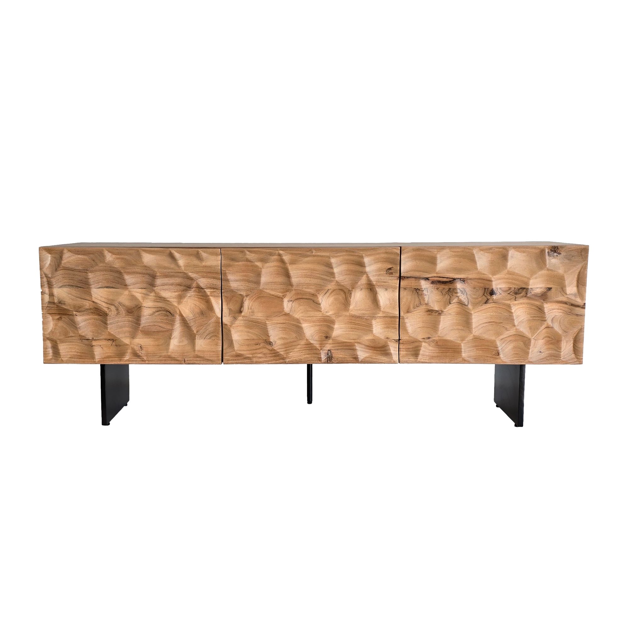 TV Schrank FineBuy Lowboard 160 cm Holz Massiv Fernsehkommode Fernsehschrank – Ansicht 6