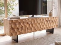 TV Schrank FineBuy Lowboard 160 cm Holz Massiv Fernsehkommode Fernsehschrank – Ansicht 4