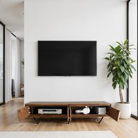 Lowboard FineBuy Sheesham Massivholz 160 cm TV Board Stein Optik Industrial – Ansicht 2