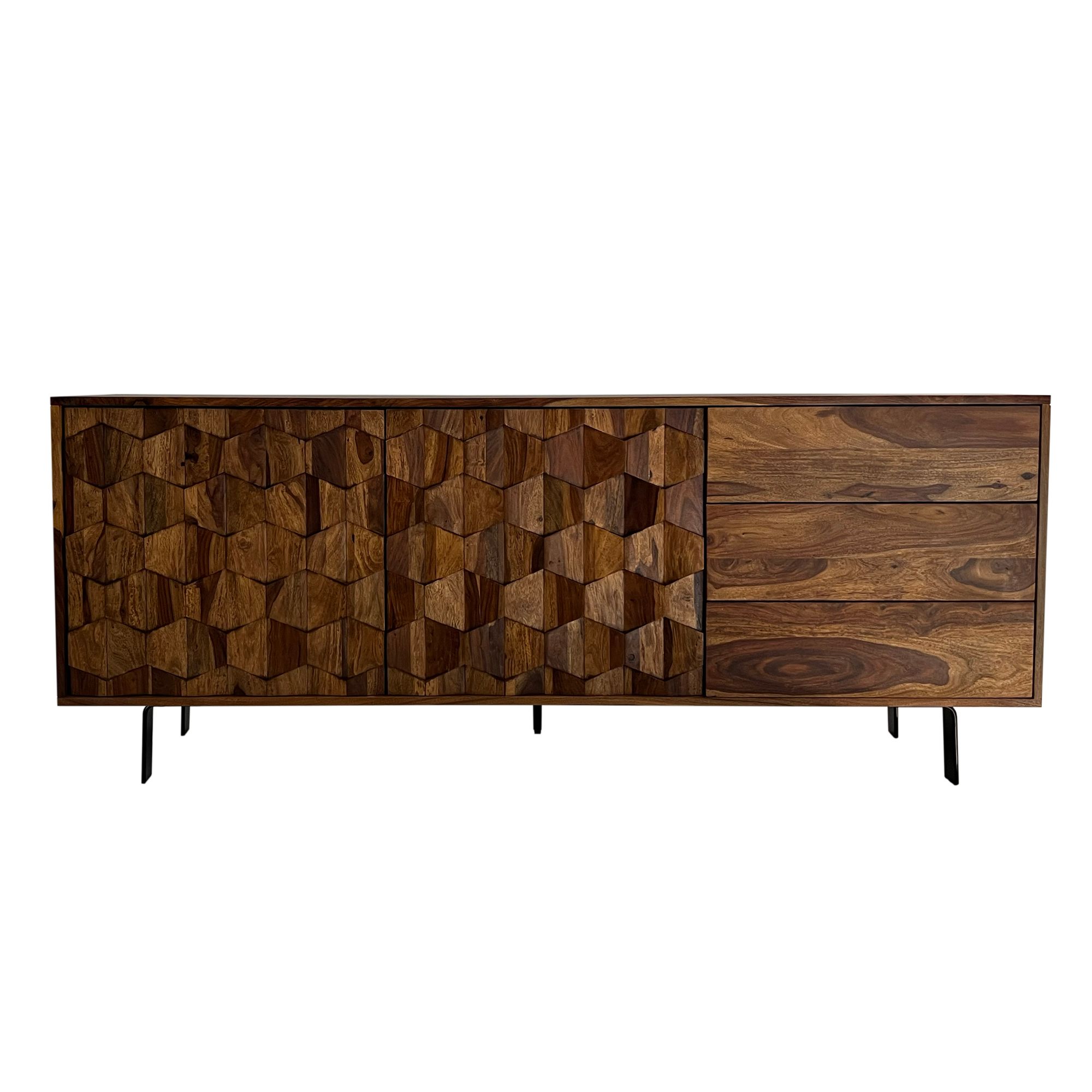 Sideboard FineBuy Kommode Sheesham Massivholz 175 cm Anrichte Loft Industrial – Ansicht 6