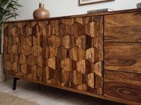 Sideboard FineBuy Kommode Sheesham Massivholz 175 cm Anrichte Loft Industrial – Ansicht 5