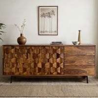 Sideboard FineBuy Kommode Sheesham Massivholz 175 cm Anrichte Loft Industrial – Ansicht 1