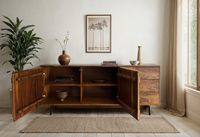 Sideboard FineBuy Kommode Sheesham Massivholz 175 cm Anrichte Loft Industrial – Ansicht 2