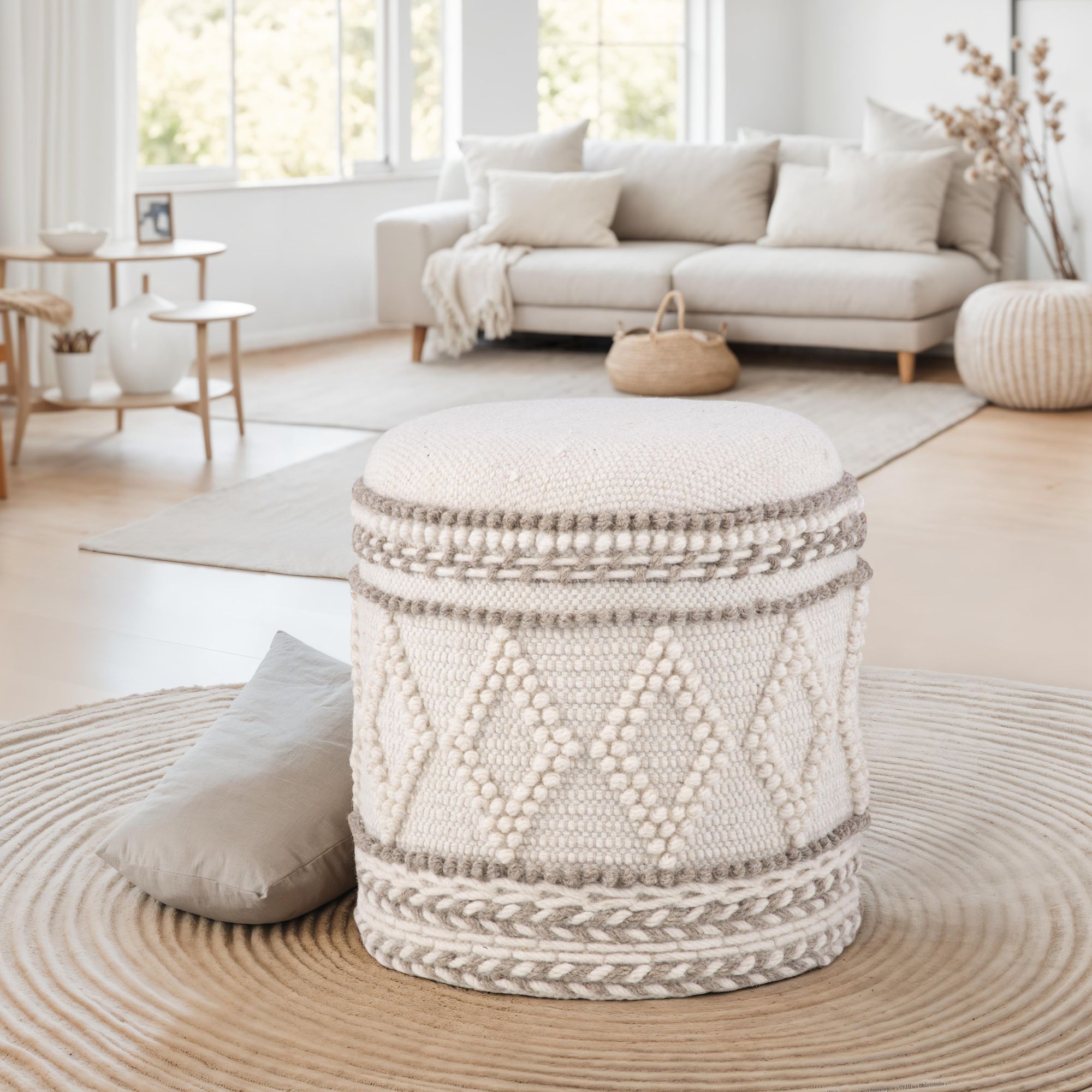 Sitzhocker FineBuy Hocker Stauraum 40x45 cm Boho Design gepolstert Aufbewahrung – Ansicht 4