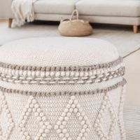 Sitzhocker FineBuy Hocker Stauraum 40x45 cm Boho Design gepolstert Aufbewahrung – Ansicht 5