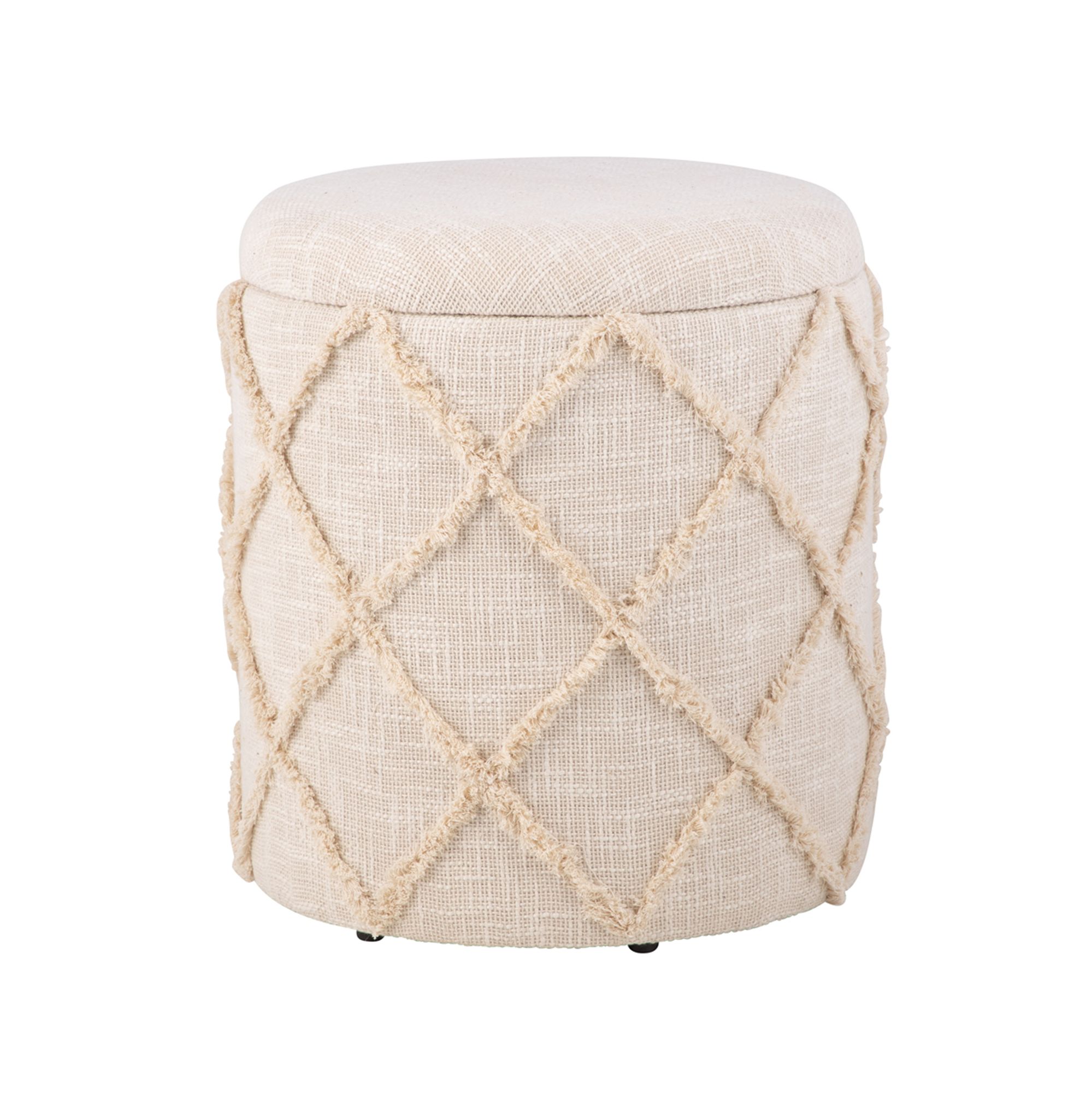 Sitzhocker FineBuy Hocker mit Stauraum rund 40 cm Baumwolle Boho Polsterhocker – Ansicht 6