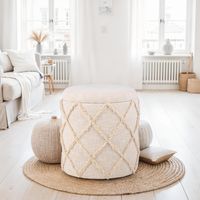 Sitzhocker FineBuy Hocker mit Stauraum rund 40 cm Baumwolle Boho Polsterhocker – Ansicht 4