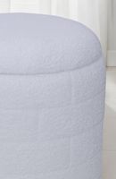 Sitzhocker FineBuy Stoffhocker mit Stauraum 40 cm Weiß rund abnehmbarer Deckel – Ansicht 5