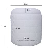 Sitzhocker FineBuy Stoffhocker mit Stauraum 40 cm Weiß rund abnehmbarer Deckel – Ansicht 3