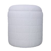 Sitzhocker FineBuy Stoffhocker mit Stauraum 40 cm Weiß rund abnehmbarer Deckel – Ansicht 6