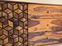 Sideboard FineBuy Anrichte Sheesham Massivholz 180 cm Kommode Türen Schubladen – Ansicht 5