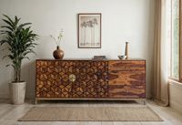 Sideboard FineBuy Anrichte Sheesham Massivholz 180 cm Kommode Türen Schubladen – Ansicht 4