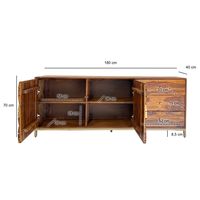 Sideboard FineBuy Anrichte Sheesham Massivholz 180 cm Kommode Türen Schubladen – Ansicht 3