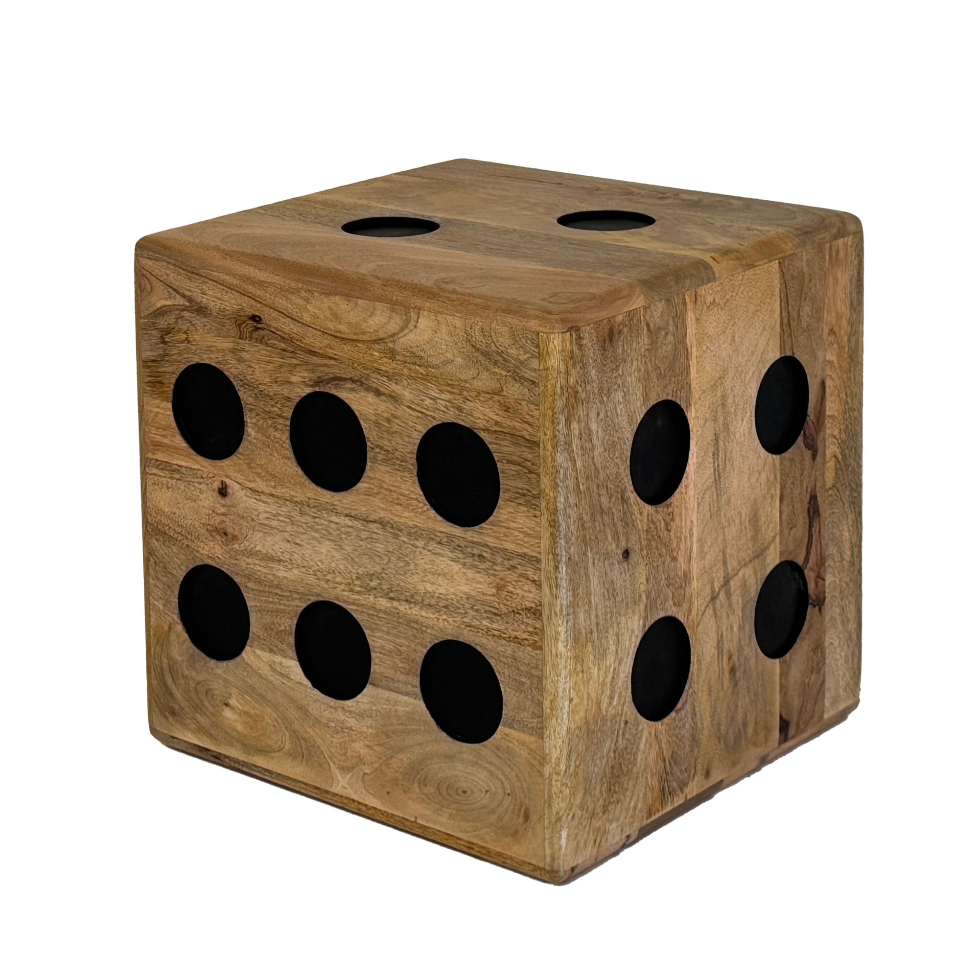 Würfelhocker FineBuy Sitzwürfel Mango Massivholz 41 cm Holzwürfel Beistelltisch – Ansicht 6