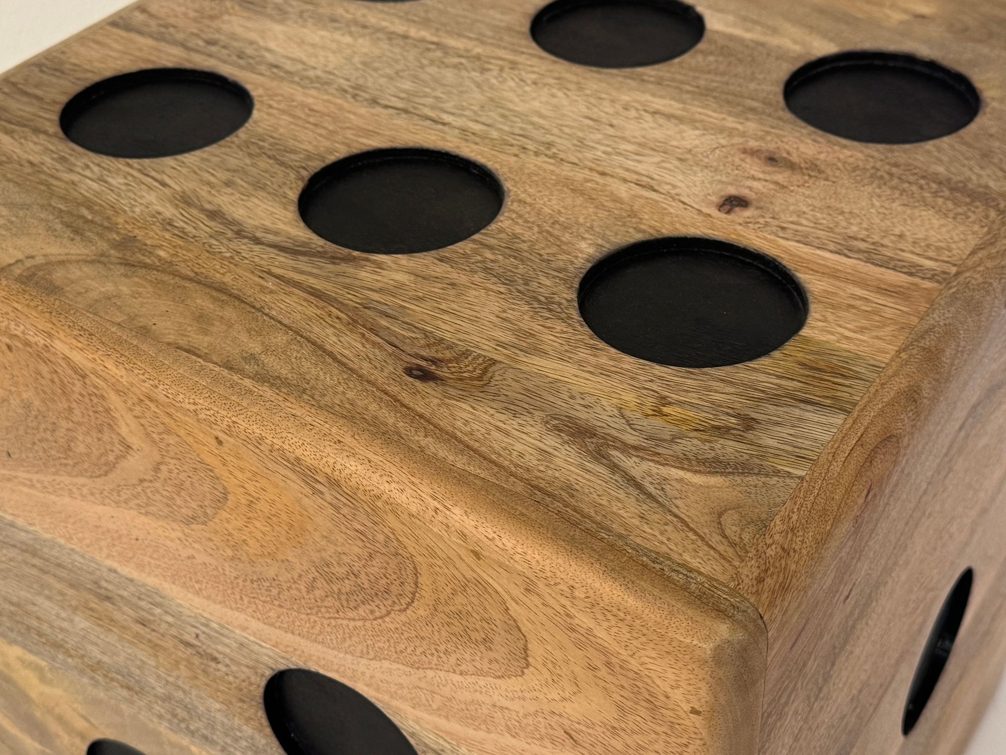 Würfelhocker FineBuy Sitzwürfel Mango Massivholz 41 cm Holzwürfel Beistelltisch – Ansicht 4