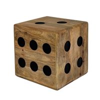 Würfelhocker FineBuy Sitzwürfel Mango Massivholz 41 cm Holzwürfel Beistelltisch – Ansicht 6