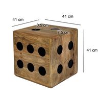 Würfelhocker FineBuy Sitzwürfel Mango Massivholz 41 cm Holzwürfel Beistelltisch – Ansicht 3