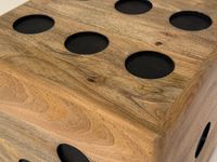Würfelhocker FineBuy Sitzwürfel Mango Massivholz 41 cm Holzwürfel Beistelltisch – Ansicht 4