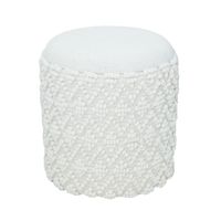 Sitzhocker FineBuy Runder Hocker mit Stauraum Wolle Ø 40 cm Weiß Beistellhocker – Ansicht 6