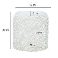 Sitzhocker FineBuy Runder Hocker mit Stauraum Wolle Ø 40 cm Weiß Beistellhocker – Ansicht 3