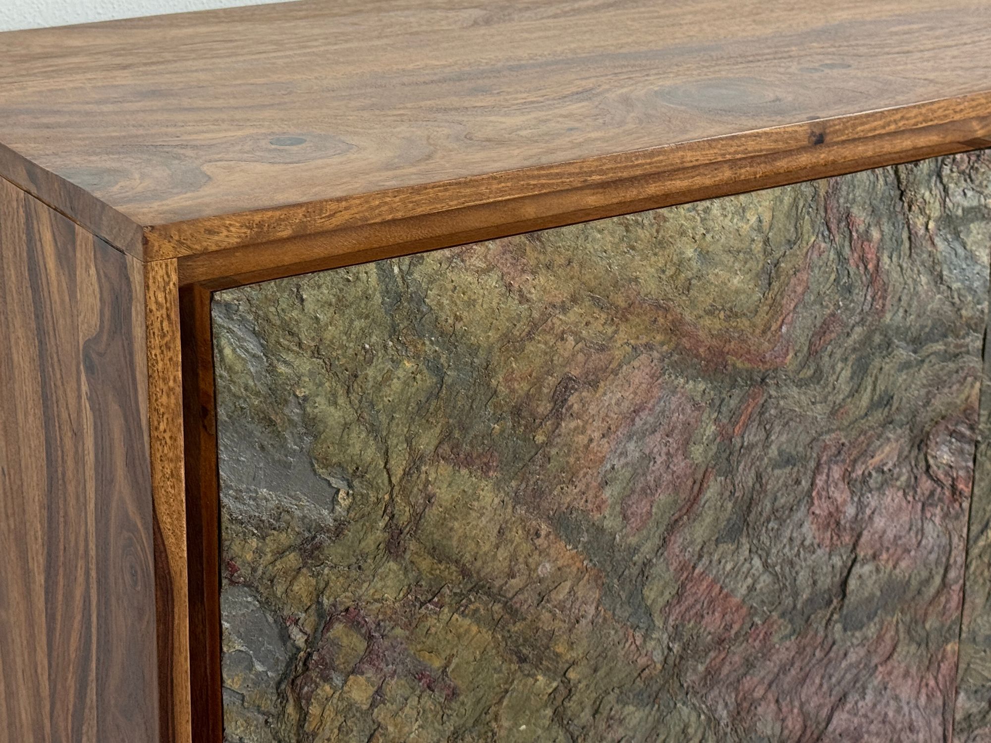 Sideboard FineBuy Kommode Sheesham Massivholz 150 cm Türen Steinoptik Schubladen – Ansicht 5