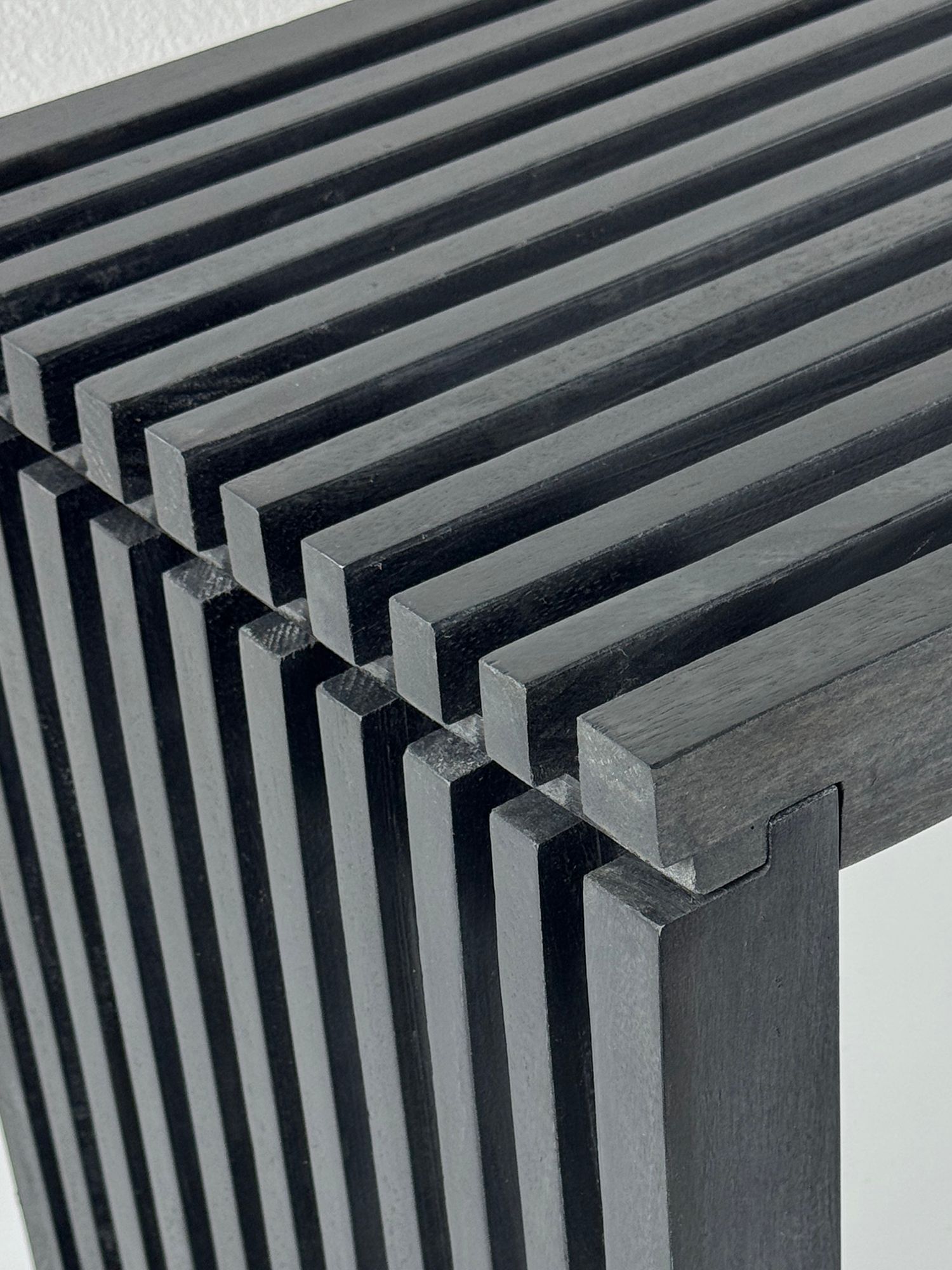 Sitzbank FineBuy Garderobenbank Akazie Massivholz 120 cm Schwarz Flurbank Klein – Ansicht 4