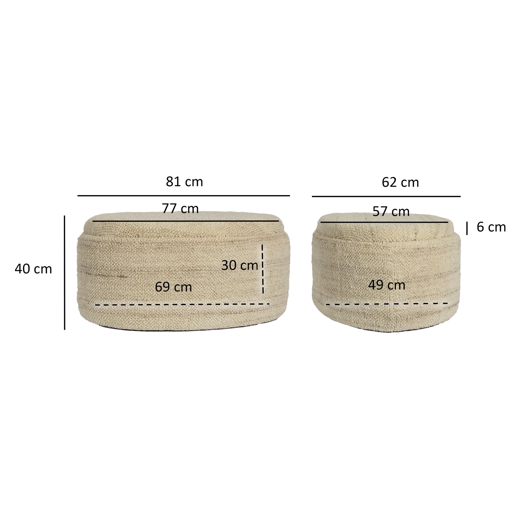 Sitzhocker FineBuy Polsterhocker Wolle mit Stauraum oval 81 cm Braun modern – Ansicht 3