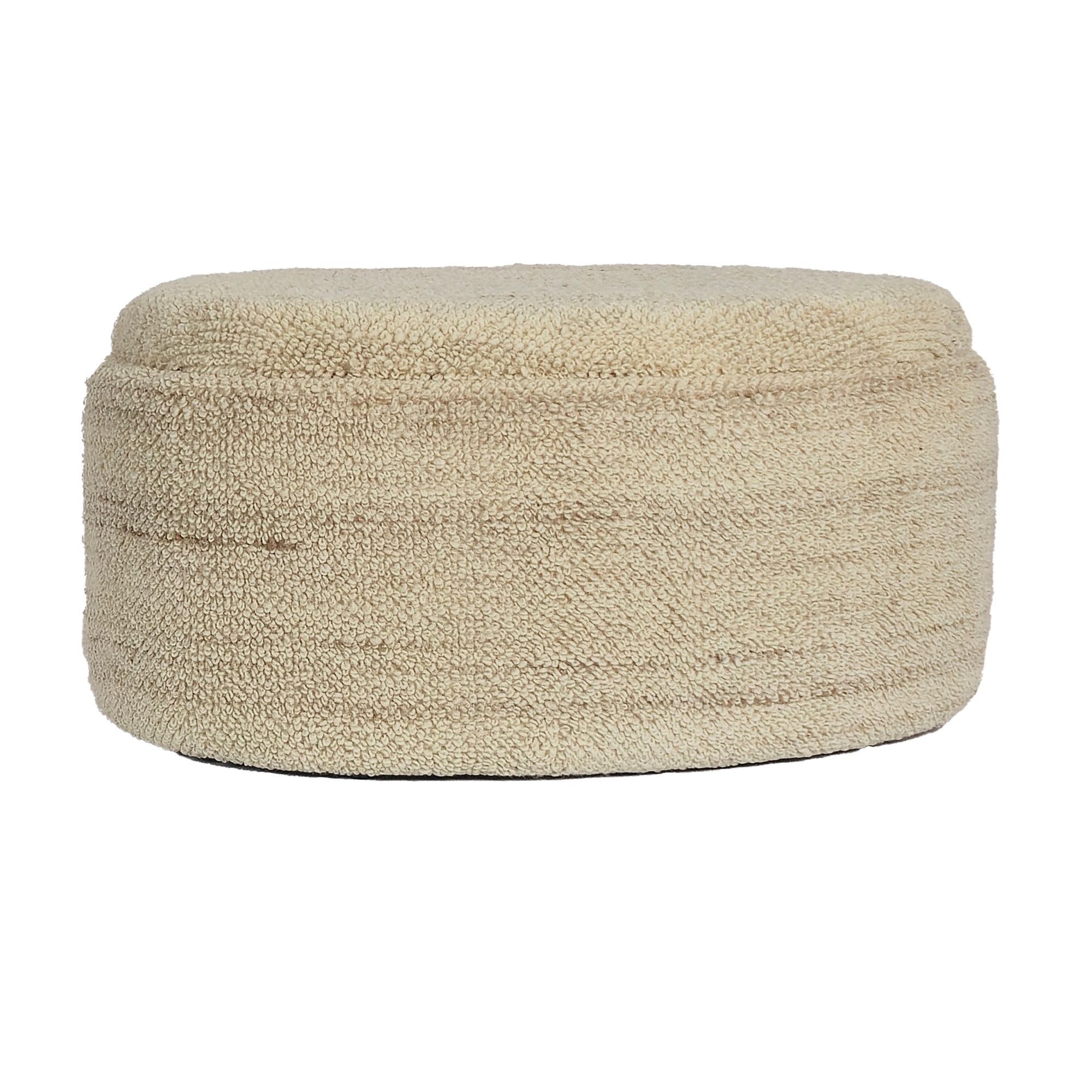 Sitzhocker FineBuy Polsterhocker Wolle mit Stauraum oval 81 cm Braun modern – Ansicht 6