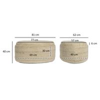 Sitzhocker FineBuy Polsterhocker Wolle mit Stauraum oval 81 cm Braun modern – Ansicht 3