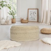 Sitzhocker FineBuy Polsterhocker Wolle mit Stauraum oval 81 cm Braun modern – Ansicht 5