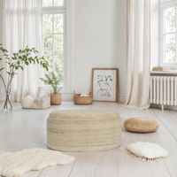 Sitzhocker FineBuy Polsterhocker Wolle mit Stauraum oval 81 cm Braun modern – Ansicht 2
