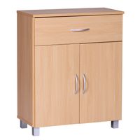 Schuhschrank FineBuy Schuhkommode Buche Optik 60 cm mit Schublade und 2 Türen – Ansicht 6