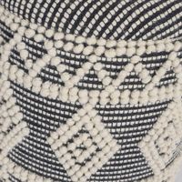 Sitzhocker FineBuy Polsterhocker Wolle Rund Grau 40 cm Boho Hocker mit Stauraum – Ansicht 5