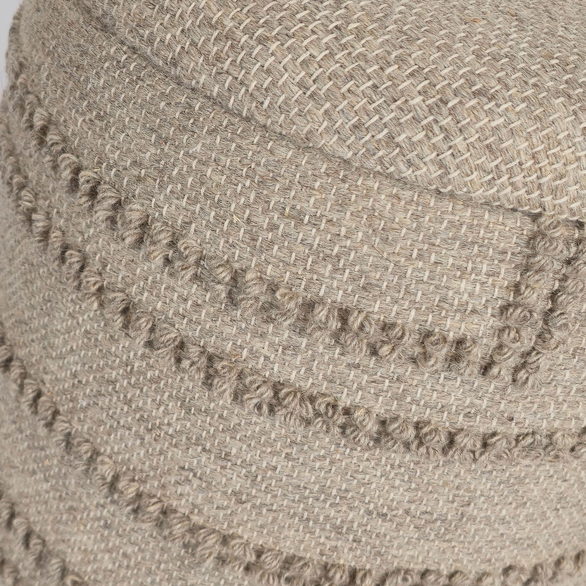 Sitzhocker FineBuy Hocker Wolle rund 40 cm mit Stauraum abnehmbarer Deckel Boho – Ansicht 5
