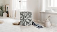 Sitzhocker FineBuy Aufbewahrungshocker Wolle rund 40 cm Stauraum Boho Design – Ansicht 4