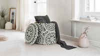 Sitzhocker FineBuy Aufbewahrungshocker Wolle rund 40 cm Stauraum Boho Design – Ansicht 2