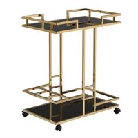 Servierwagen FineBuy Barwagen Gold Glas Metall 67,5 cm Rollwagen Flaschenhalter – Ansicht 6