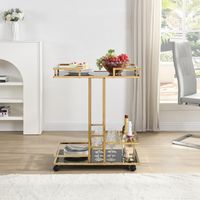 Servierwagen FineBuy Barwagen Gold Glas Metall 67,5 cm Rollwagen Flaschenhalter – Ansicht 4