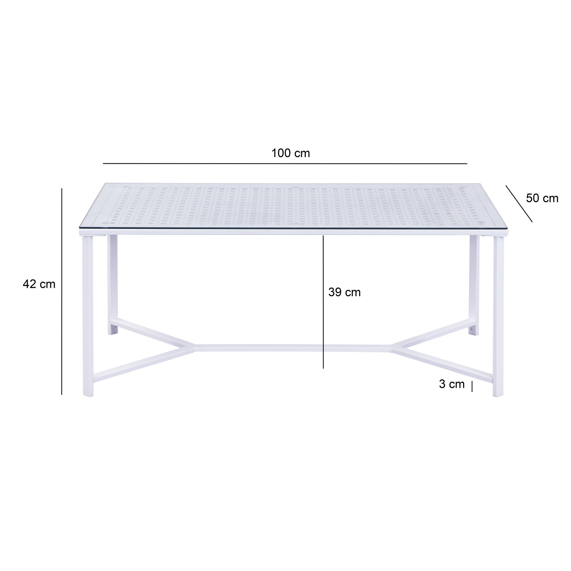 Couchtisch FineBuy Sofatisch Glas Metall 100 cm Wohnzimmertisch Rechteckig – Ansicht 3