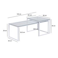 Satztisch FineBuy 2er Set Glasplatte Metallgestell Couchtisch Sofatisch Modern – Ansicht 3