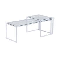 Satztisch FineBuy 2er Set Glasplatte Metallgestell Couchtisch Sofatisch Modern – Ansicht 6