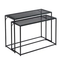 2er Set Konsolentische FineBuy Flurtische Metall Glasplatte Modern Industrial – Ansicht 6