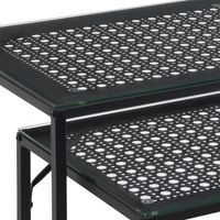 2er Set Konsolentische FineBuy Flurtische Metall Glasplatte Modern Industrial – Ansicht 5