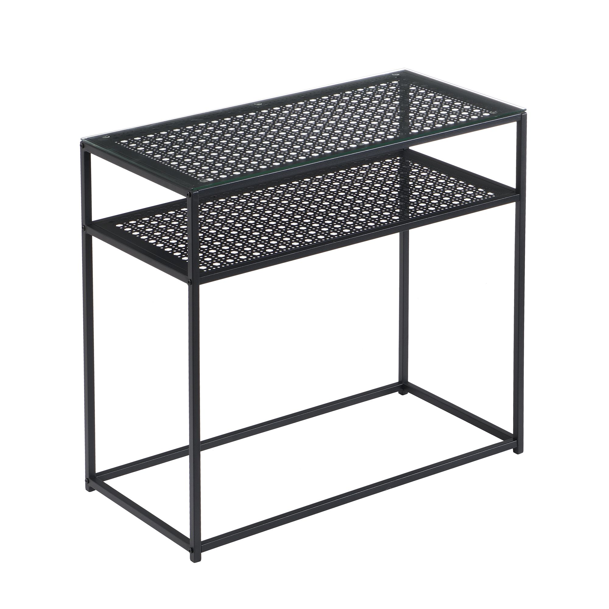 Konsolentisch FineBuy Ablagetisch Glas Metall 80 cm Modern Schmaler Flurtisch – Ansicht 1