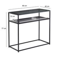 Konsolentisch FineBuy Ablagetisch Glas Metall 80 cm Modern Schmaler Flurtisch – Ansicht 4