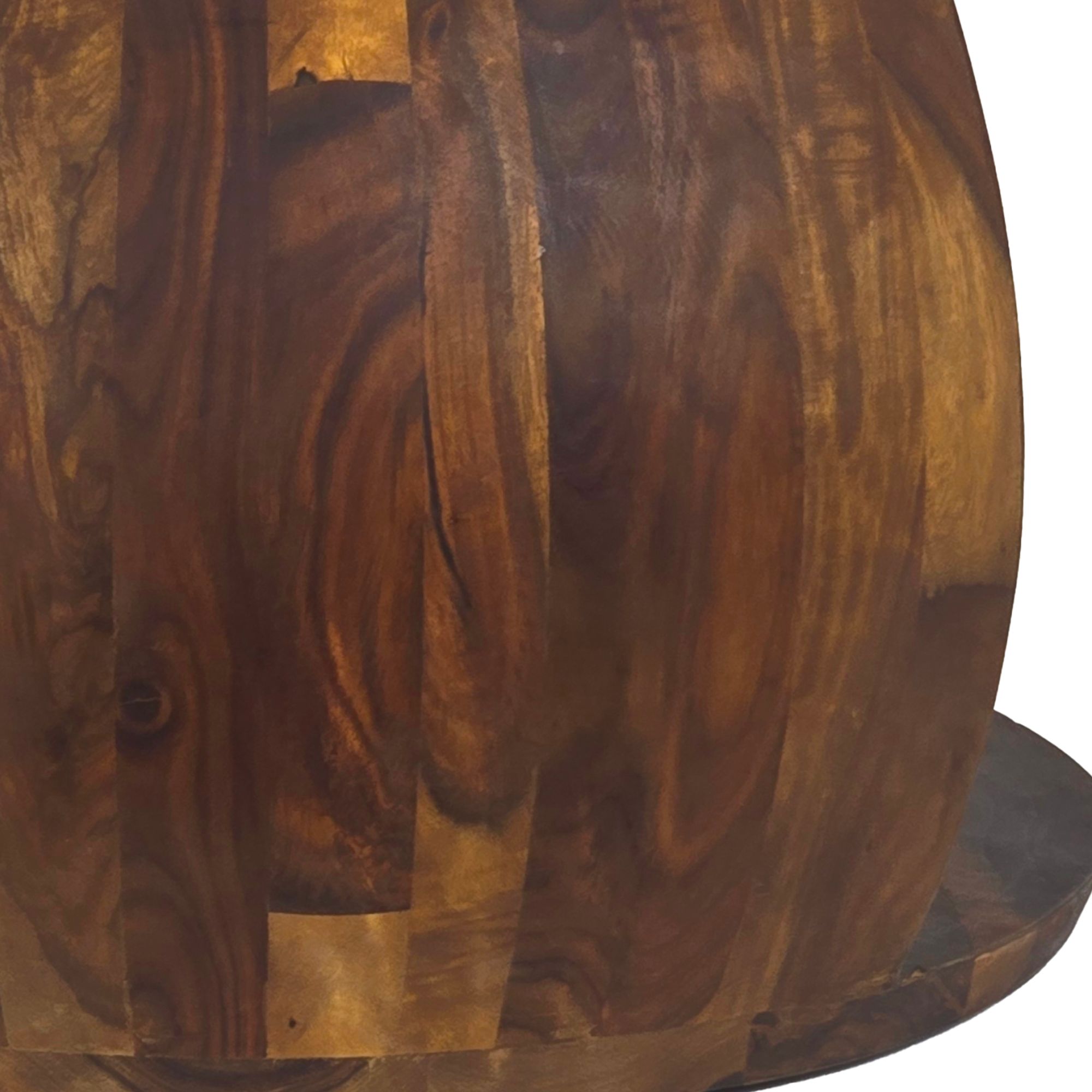 Couchtisch Sheesham Massivholz rund 60 cm Wohnzimmertisch Ablagefach Landhaus – Ansicht 5