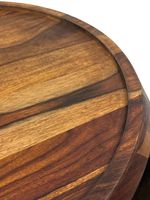 Couchtisch Sheesham Massivholz rund 60 cm Wohnzimmertisch Ablagefach Landhaus – Ansicht 4