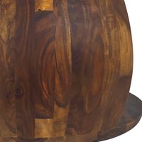 Couchtisch Sheesham Massivholz rund 60 cm Wohnzimmertisch Ablagefach Landhaus – Ansicht 5