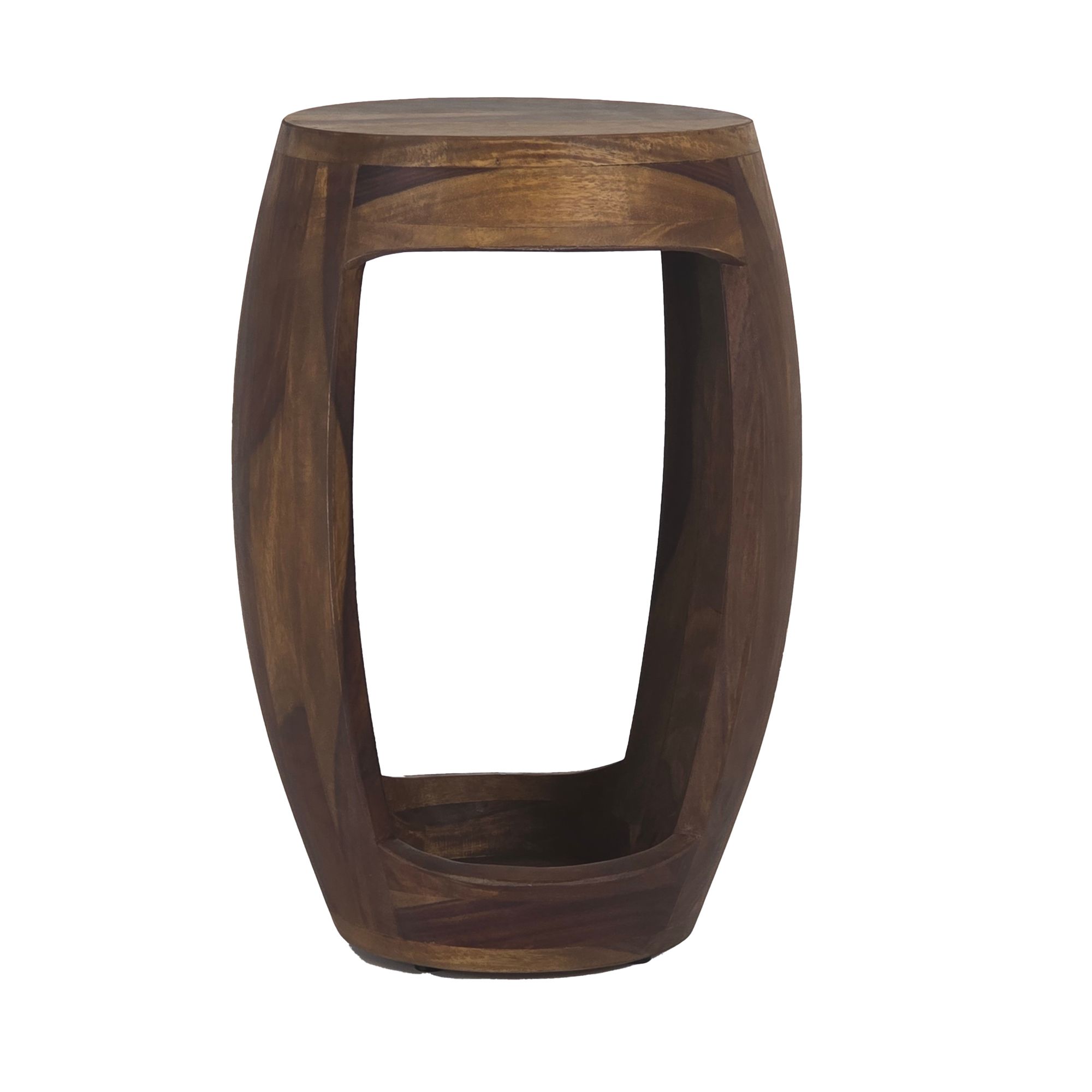 Beistelltisch Sheesham Massivholz rund 30cm Couchtisch mit Fach Wohnzimmertisch – Ansicht 6