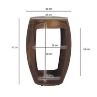 Beistelltisch Sheesham Massivholz rund 30cm Couchtisch mit Fach Wohnzimmertisch – Ansicht 3